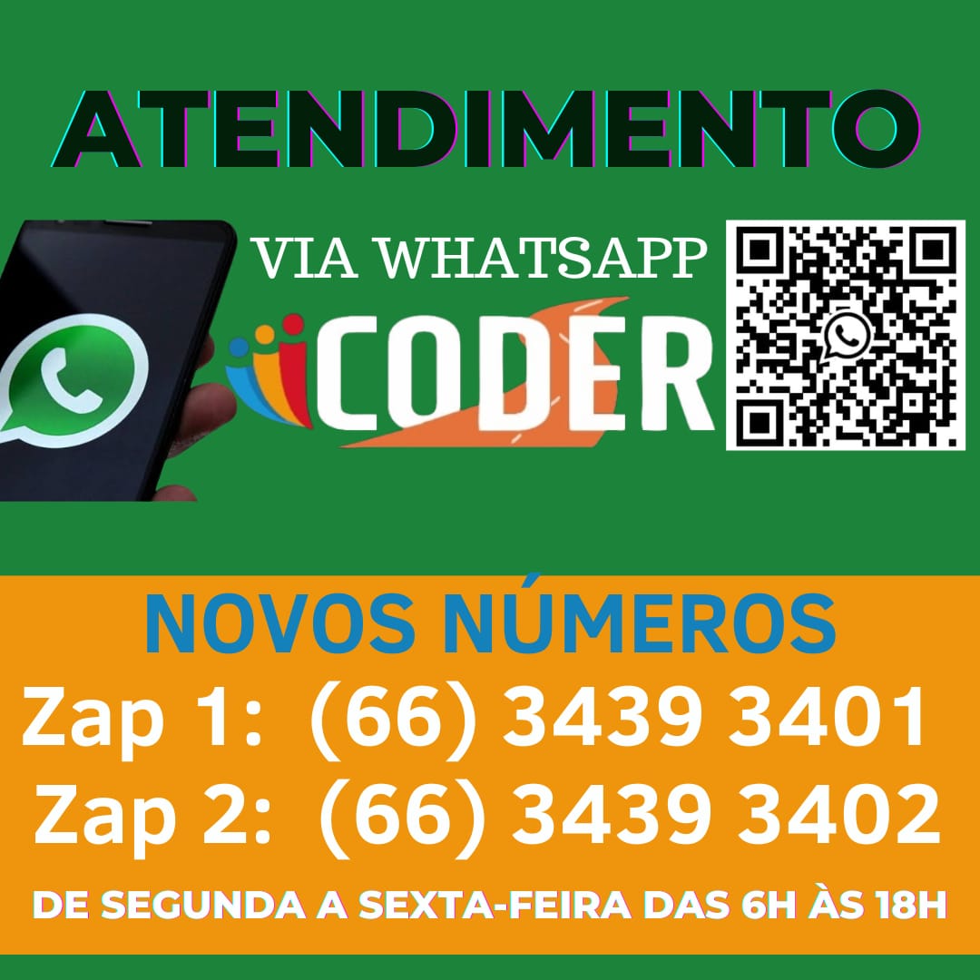 Coder disponibiliza novos números de atendimento via WhatsApp