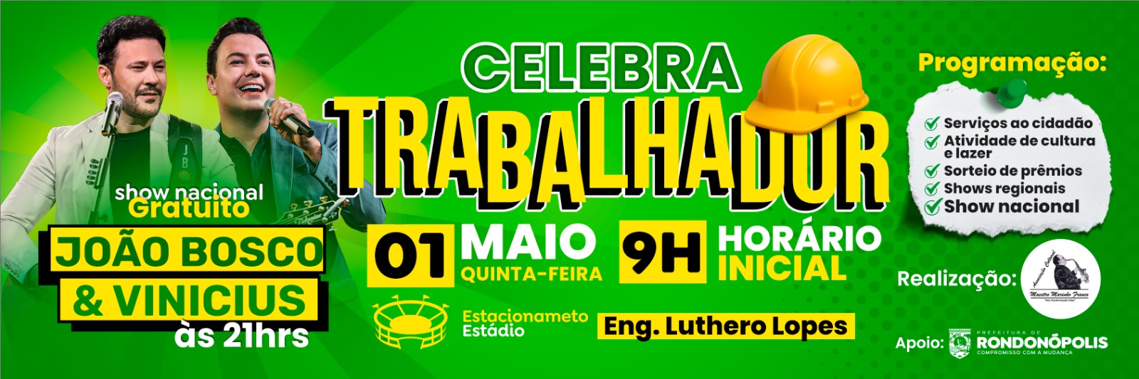 No 1º de Maio, Cultura e Juventude presta louros com “Celebra Trabalhador” aos que cooperam com a ciranda social